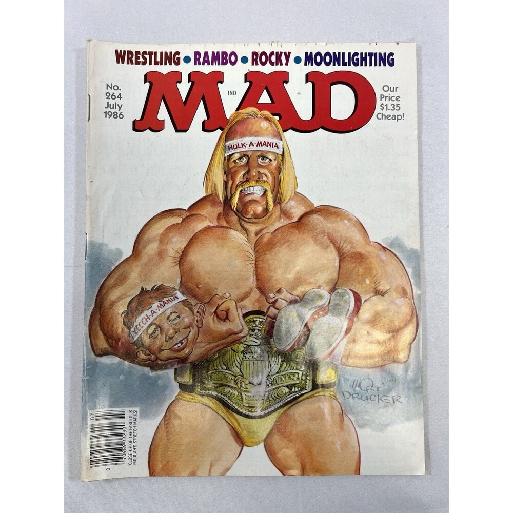 Vintage Original MAD Magazine #264 July 1986 Wrestling (WWF) - Rambo - Rocky